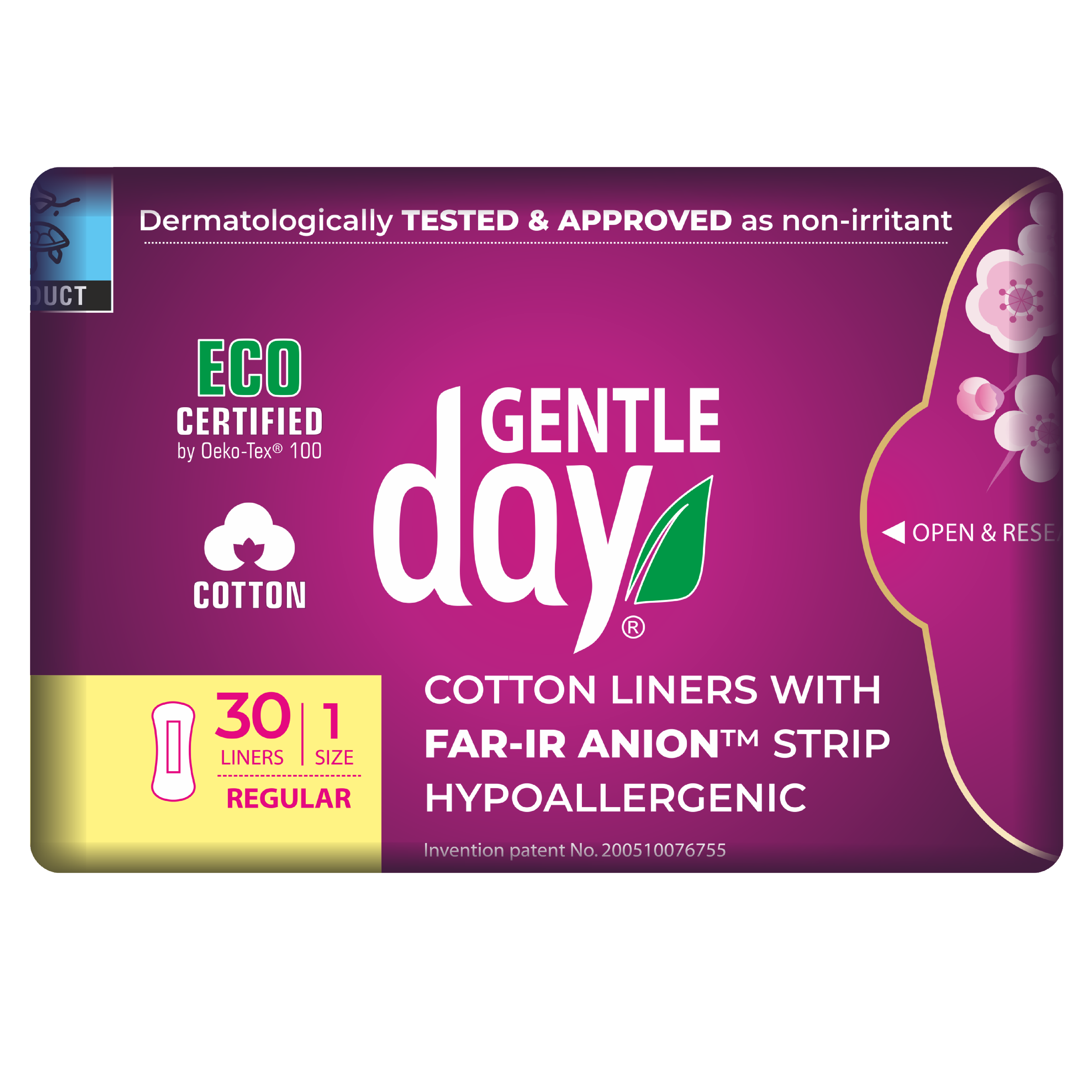 Organic Cotton Daily Liners w/ Anion Strip (30 pcs) I Non-Toxic