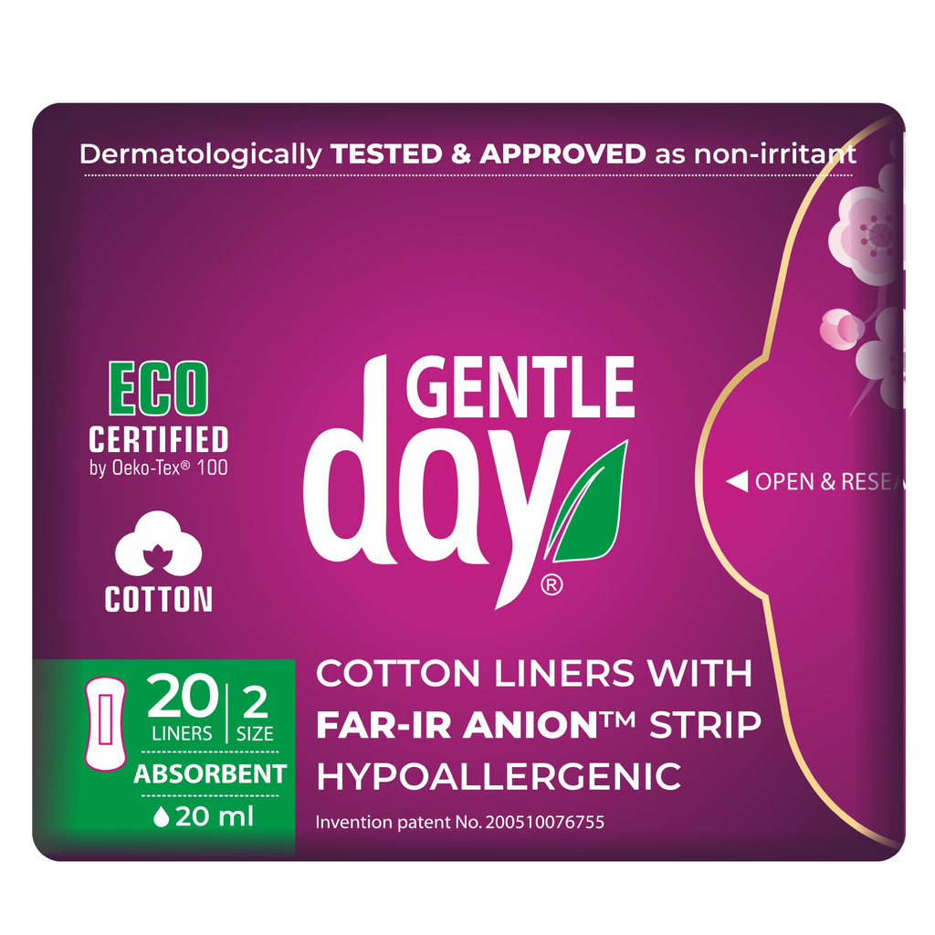 Organic Cotton Absorbent Liners w/ Anion Strip (20 pcs) I Non-Toxic